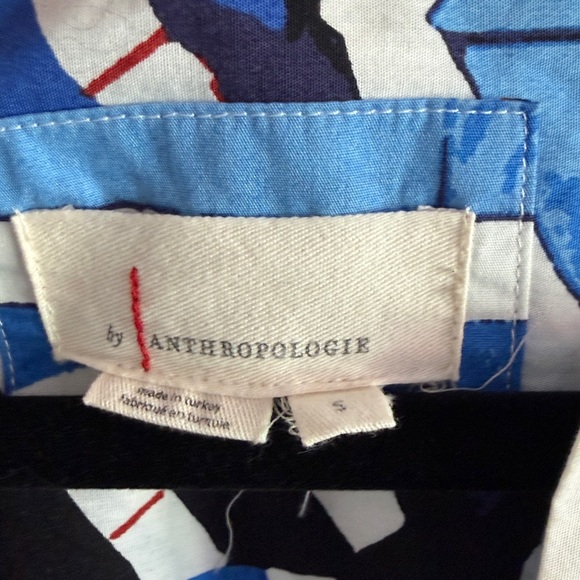 Anthropologie somerset Blue and Black Geometric Midi Dress - Picture 3 of 3